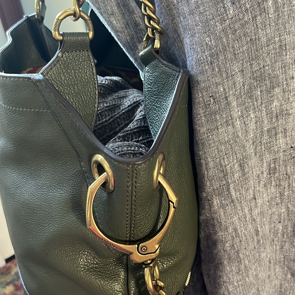 Oryany Selena Shoulder / Crossbody bag chain strap details  Dark sage green/gold - Picture 7 of 17